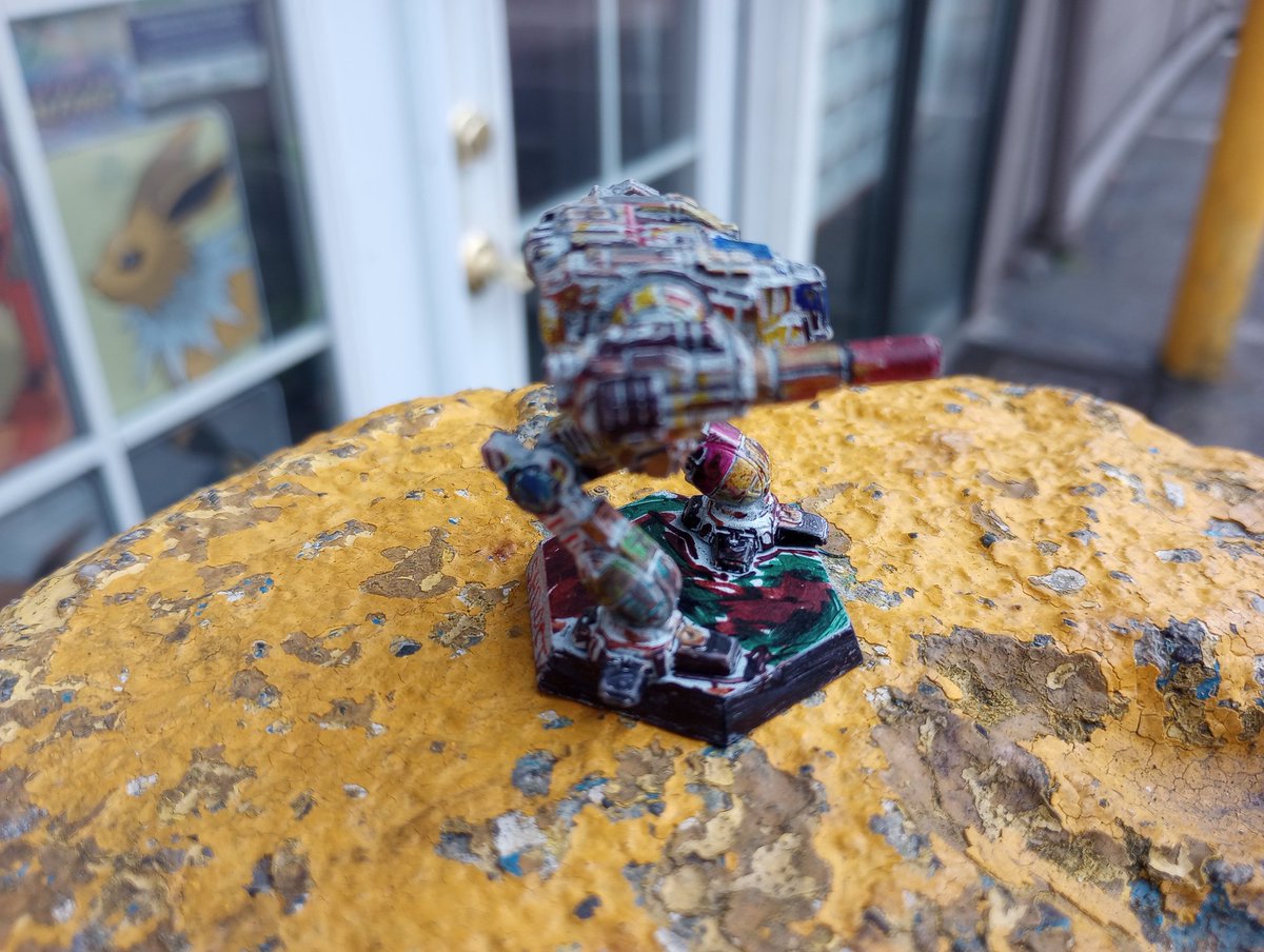 MichaelBacalzo's tweet photo. #Battletech #PaintedMini Call Sign: Clown. With zero C-Bills spent on paint, and built with salvaged parts, more than one opponent has underestimated the Junkyard Dawgs Merc Lance to their detriment. https://t.co/NiksaKrOHf