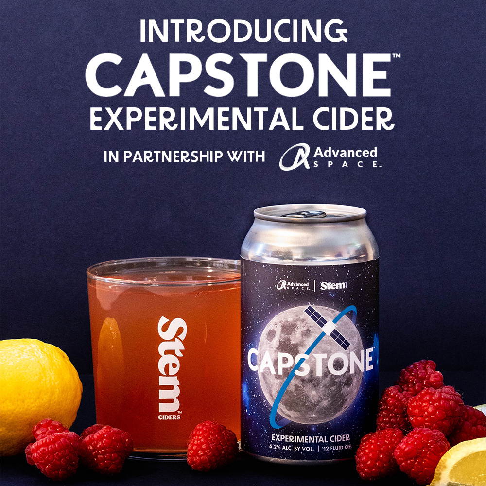 Introducing CAPSTONE, our newest experimental cider release. 🛰️ CAPSTONE is an experimental hoppy cider, created in collaboration with <a href="/AdvancedSpace/">Advanced Space</a> to honor the CAPSTONE mission. Available now online, learn more and order now: bit.ly/43MtbvJ