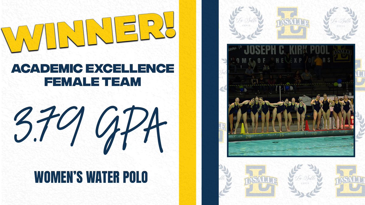 GoExplorers's tweet photo. This team made a huge impact in the classroom, posting a 3.79 GPA.
@lasallewaterpolo is the winner of the Academic Excellence Female Team Award!
#GoExplorers🔭 | #EXPYS https://t.co/5J7wLOHKZu
