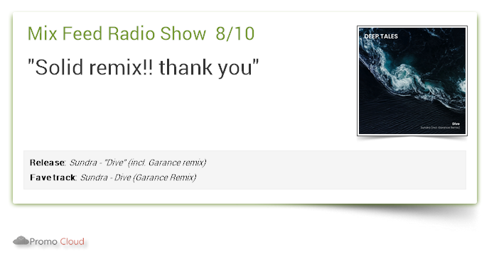 deep_tales_ofc's tweet photo. Mix Feed Radio Show supports: Sundra - "Dive" (incl. Garance remix) 8/10 #newrelease https://t.co/WLPKeuXZ57 https://t.co/WWUJy1DRz9