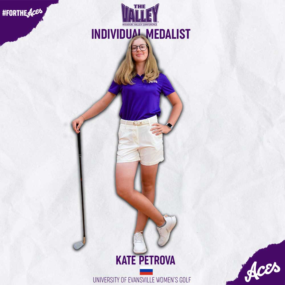 𝐌𝐕𝐂 𝐂𝐇𝐀𝐌𝐏𝐈𝐎𝐍!!! 🥇

Freshman Kate Petrova is the <a href="/MVCsports/">Missouri Valley Conference</a> Individual Medalist!

⛳ #ForTheAces