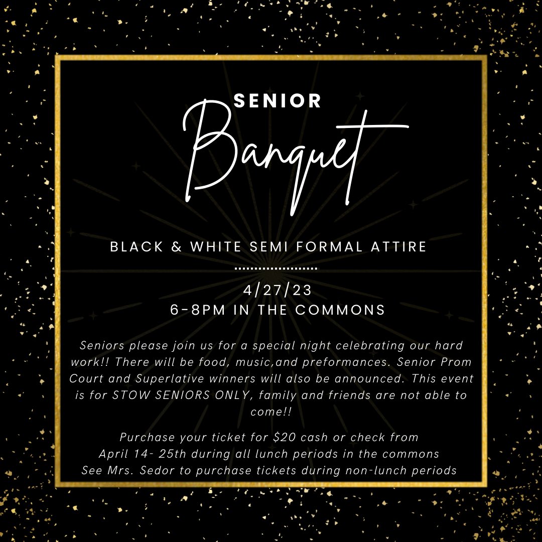 smfhsclassof23's tweet photo. The Senior Banquet is next week!! More info is below, message us with any questions!! https://t.co/qGSi2PoVtI