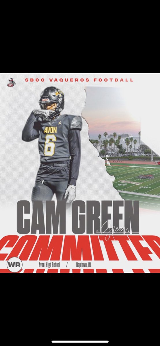 After a amazing visit and a amazing tour! I Cam Green have made the decision to take my talent to SBCC to further my academics and my football career! I just want to thank the most high for this opportunity I’m beyond grateful and ready to start this next chapter! “🙌🏾 #GoVaqs