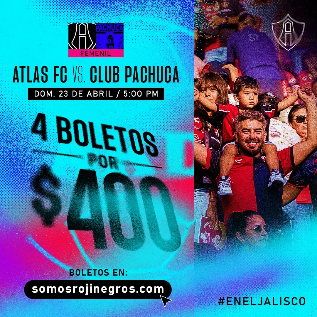 Qué buena promo acaba de lanzar el <a href="/ProfeAtlas/">El Profe Atlas</a>, porque donde va uno, van 4 al Jalisco 🤩🏟️

Ven a apoyar a las Rojinegras e invita a toda la banda ❤️🖤

Adquiere tu 4X400 en: 🎟️👉🏼 somosrojinegros.com