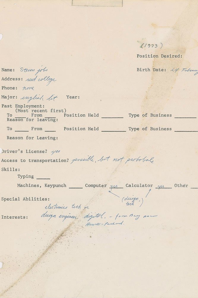 JonErlichman's tweet photo. Steve Jobs and Bill Gates’ resumes when they were each 18 years old: https://t.co/slKRPY67FC
