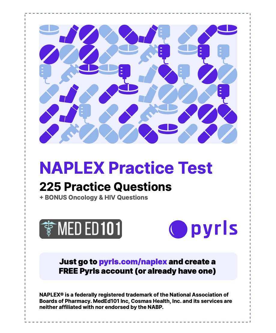 Pyrls on Twitter " FREE 225Question NAPLEX Practice Test! Just create a FREE Pyrls account at