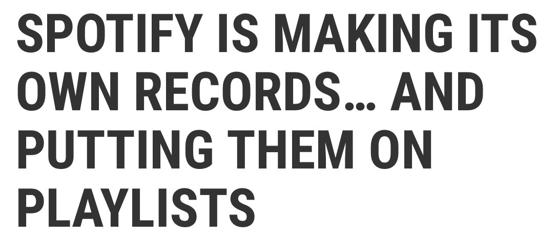 adamfaze's tweet photo. WE HAVE ARRIVED AT THE CONCLUSION

spotify isn’t profitable due to high licensing fees from labels. but they might be trying to shift listening time from majors to generative music that costs them less to license or even MAKE in order to BE profitable
https://t.co/cGE9B1vBJC https://t.co/IuwN8xmgh0
