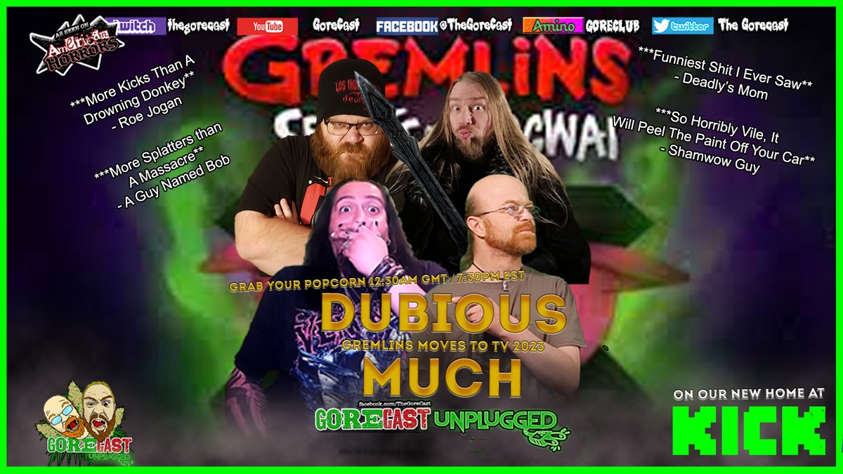 thegorecast's tweet photo. Gremlins! A Cartoon? On TV??? For Kids Dubious Much Us too lets task about it #gremlins #secretsofthemogwai #max #irishstreamers #kickstreaming #kick #gorecast
https://t.co/AV9lpukYTr https://t.co/eEBZT6p18c