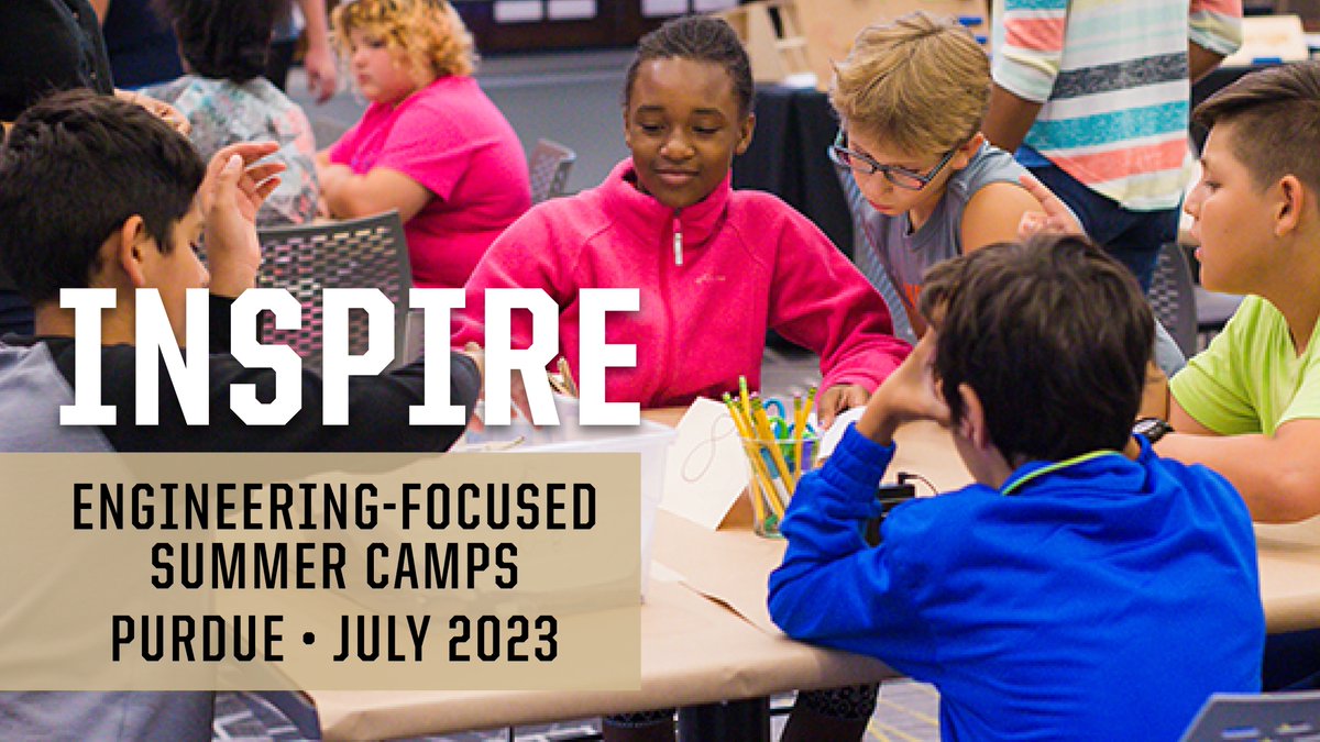 Know a kid aged 8 to 13 who enjoys building and tinkering? Tell them about 𝗜𝗡𝗦𝗣𝗜𝗥𝗘 𝗦𝘂𝗺𝗺𝗲𝗿 𝗖𝗮𝗺𝗽, an interactive day camp for budding engineers offered by <a href="/PurdueINSPIRE/">INSPIRE</a> Research Institute. Registration is underway. purdue.link/INSPIRE2023