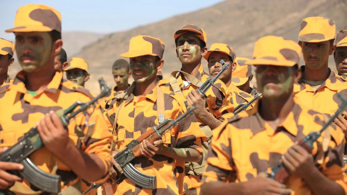 DeltaCamo's tweet photo. Yemen Police uniform (2016)

The Cheeto Bois.
(Idk what they were thinking) https://t.co/shb9hXnzhx