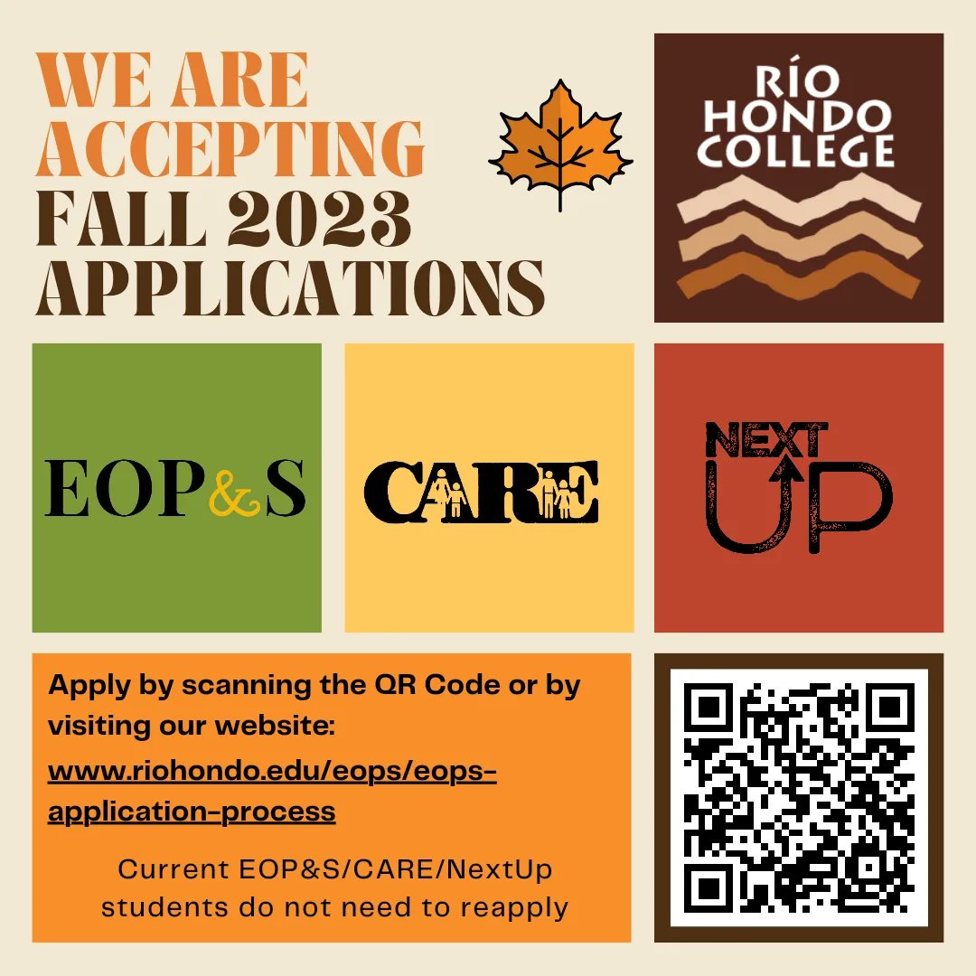 eops_rhc's tweet photo. EOP&amp;S/CARE/NextUp is NOW accepting applications for Fall 2023 👏
https://t.co/1H6amSIopx https://t.co/Zj8jGTQa5C