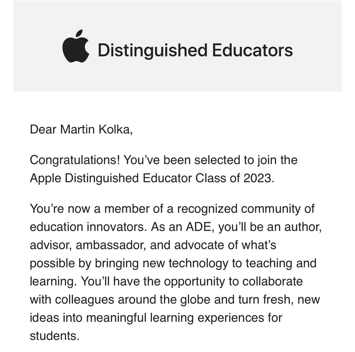 Very excited to have been selected for the ADE class of 2023! #ade2023