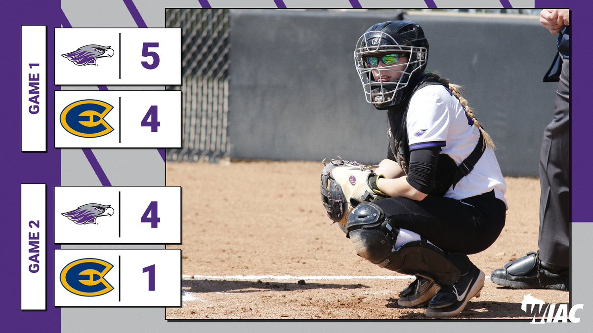 UWWSoftball's tweet photo. Two huge W's for the Warhawks today! UWW tops UWEC 5-4 and 4-1 to improve to 17-5 overall and 5-1 in WIAC play! https://t.co/Czs8oCrkdf