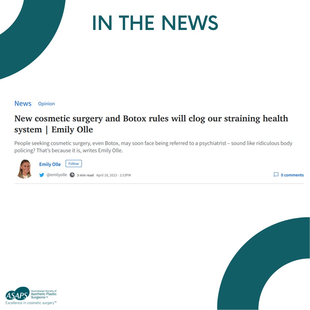 Australasian Society of Aesthetic Plastic Surgeons tweet media