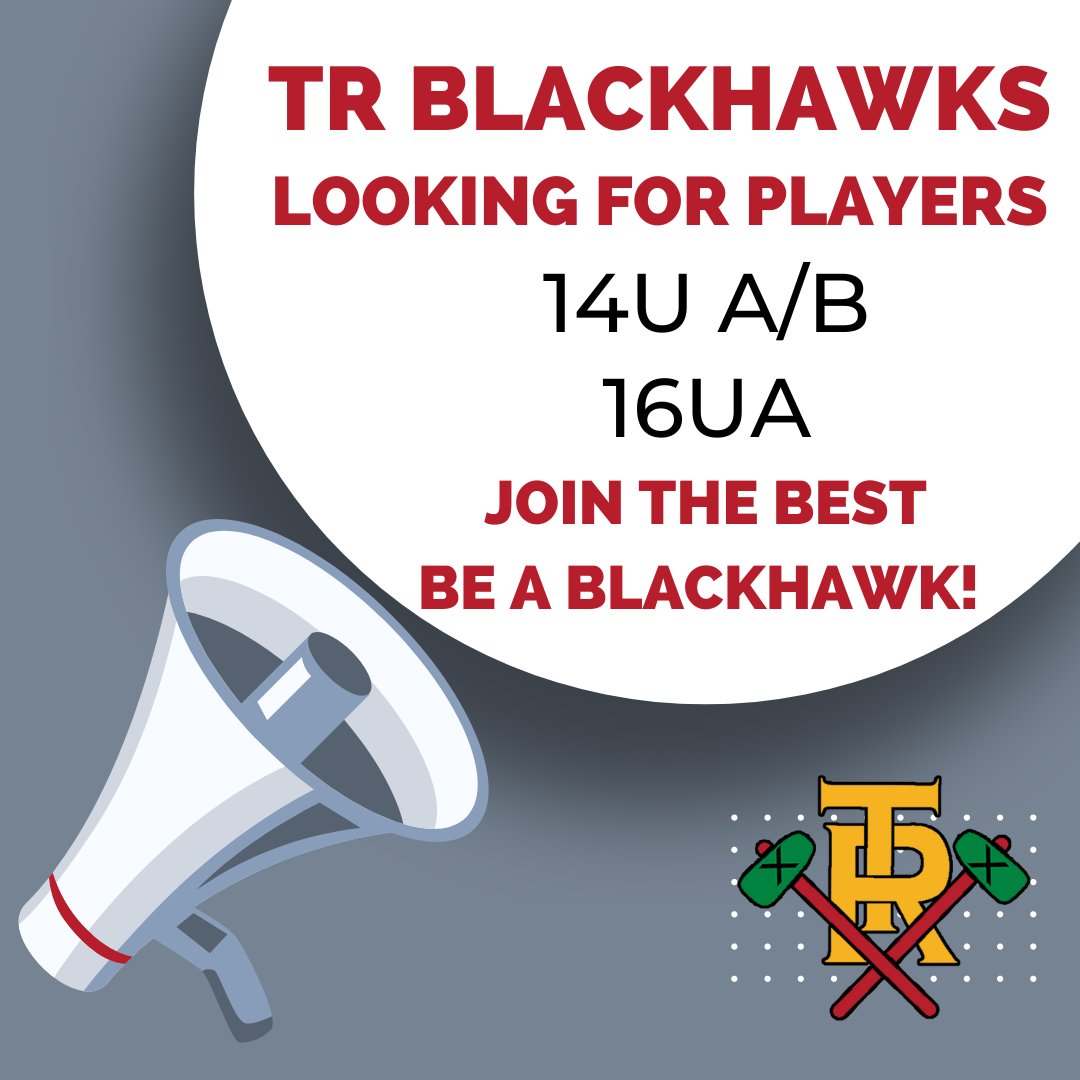 Email us at trhcboard@gmail.com for more information. 
#BeABlackhawk #HockeyIsOurFavorite #HockeyIsForEveryone #WeLoveHockey #HockeyIsLife
