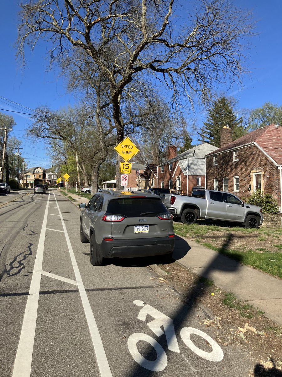 MHeightsStreets's tweet photo. After months of requests, we finally got our 🚫No Parking🚫signs up in the Stanton Ave. bike lanes!! Unfortunately, some of our neighbors just don’t care. Please talk to your neighbors about why the bike lane is not parking, not even for “just a minute.” https://t.co/wyi8JG4RT5