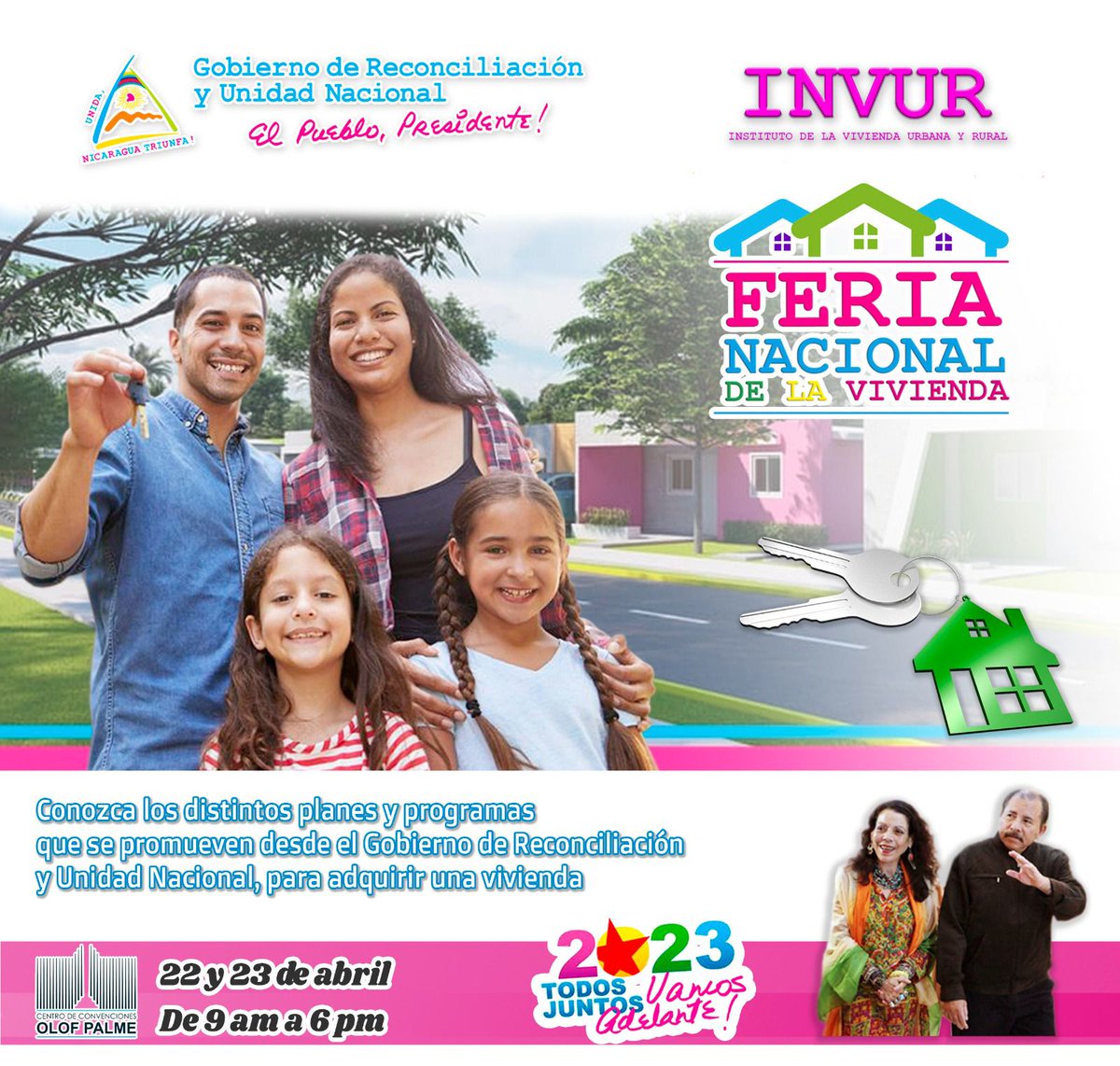 #Nicaragua|| INVUR invita a las familias nicaragüenses a la 'Feria Nacional de la Vivienda' este 22 y 23 de Abril en el Centro de Convenciones Olof Palme, donde se tendrá la oportunidad de conocer los programas para optar a una vivienda.

#LaPazNuestraVictoria 
#PLOMO19
#RedFSLN