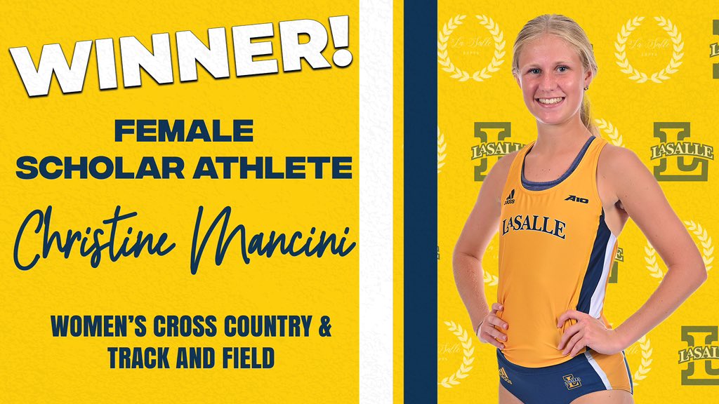 GoExplorers's tweet photo. This student-athlete is a two-time Atlantic 10 champion in the indoor 1,000-meter run. In the classroom, she produced a 3.87 GPA as a nursing major.
Christine Mancini of @LaSalle_XCTF is the winner of the Female Scholar Athlete Award!
#GoExplorers | #EXPYS https://t.co/e1Xzv60x93