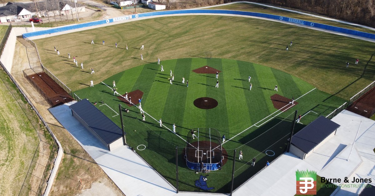 ByrneAndJones's tweet photo. 📸 Check out this cool drone shot of athletes warming up on Washington High School's state-of-the-art turf infield, courtesy of Byrne & Jones Sports Construction! ⚾️ #SportsConstruction #TurfFields #FieldBuilders #TurfTuesday #TurfBaseball
@SDofWashington @WHSBlueJays https://t.co/zc59FJWVki
