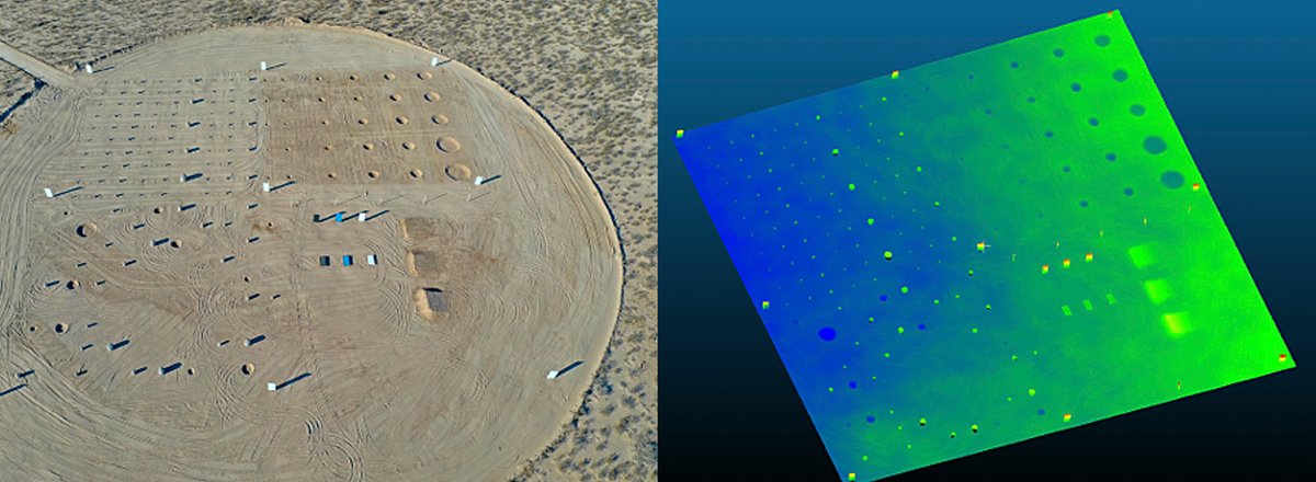 blueorigin's tweet photo. Our lunar terrain field simulates the surface conditions on the Moon. Sensors identify terrain variations for autonomous hazard detection and avoidance. https://t.co/uLFAmMtdue