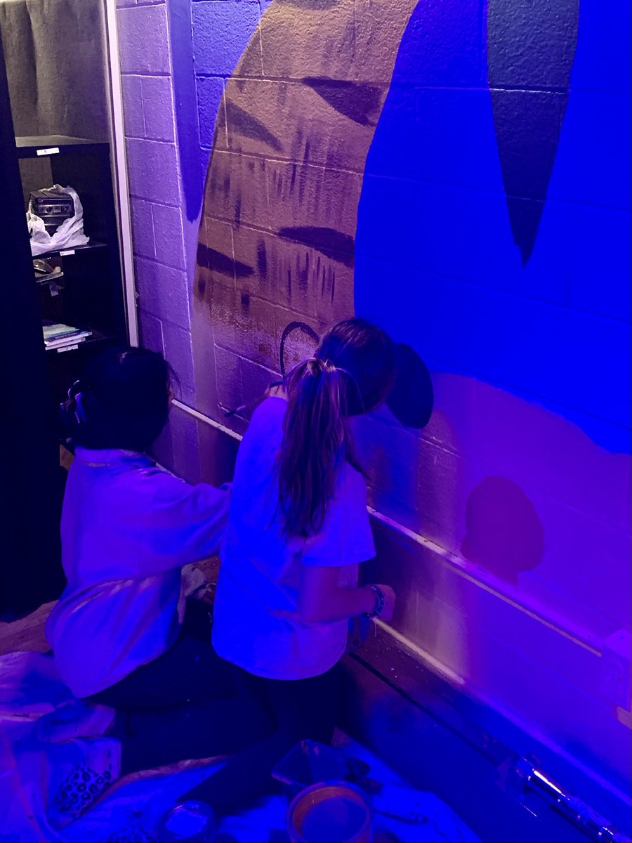 bradperm's tweet image. Pikesville Players Drama Club - Spring musical rehearsals - Moana Jr. #teamwork #pythonpride