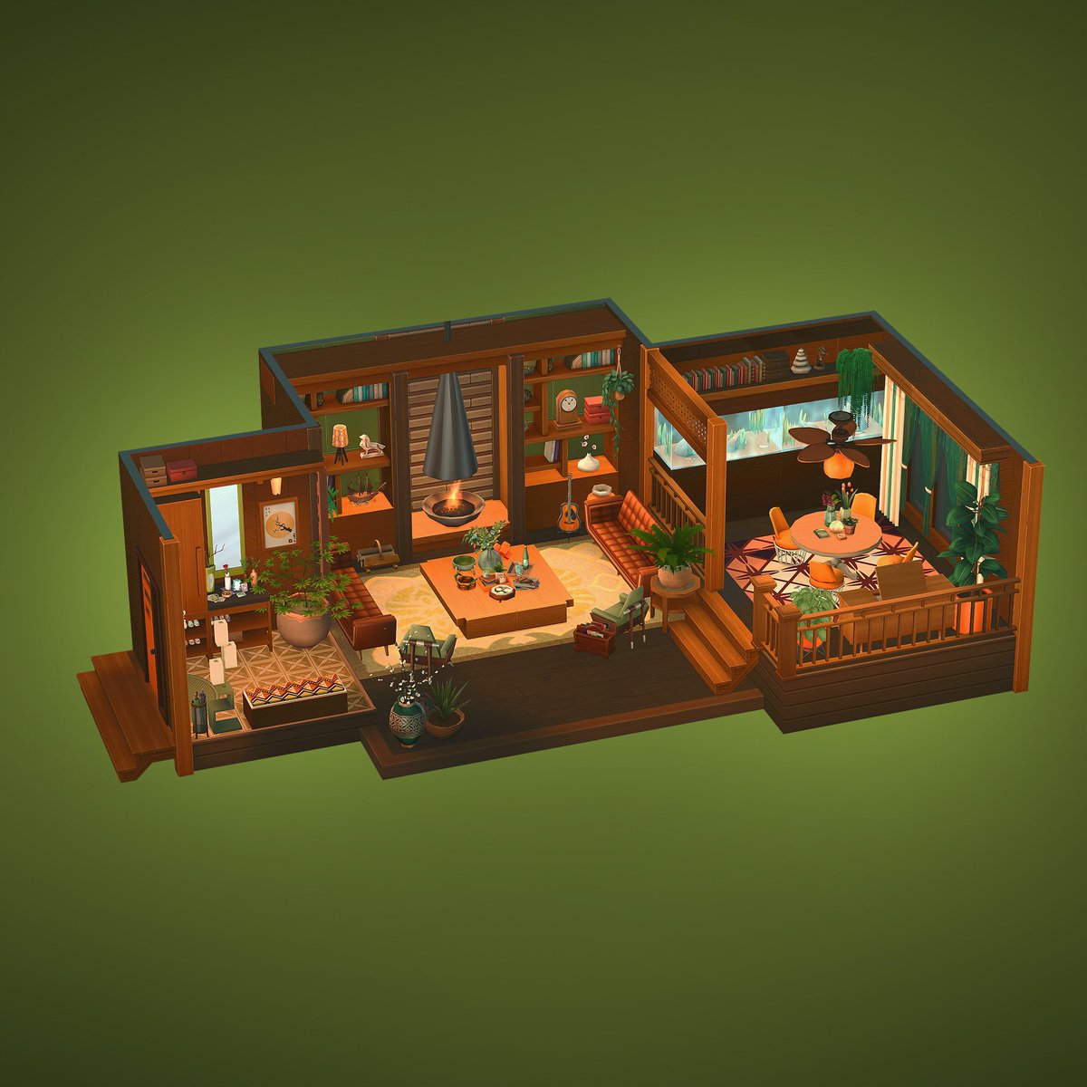 brokenplumbob_'s tweet image. That 70s Apartment 🛋️ No CC ✨ up on my gallery 🔑
#TheSims4 @TheSims #ShowUsYourBuilds