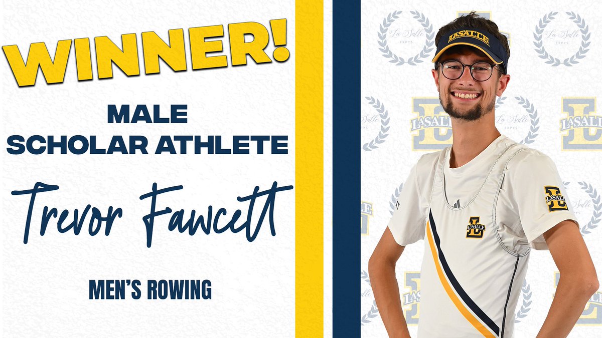 GoExplorers's tweet photo. This student-athlete serves as the coxswain for the No. 23 ranked Varsity 8+ boat this season. In the classroom, he sports a 3.68 GPA as an accounting major.
Trevor Fawcett of @LaSalleRowing is the winner of the Male Scholar Athlete Award!
#GoExplorers🔭 | #EXPYS https://t.co/dGK2kimozL