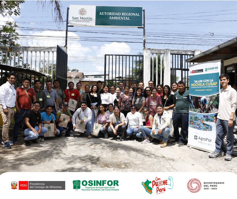 OsinforPeru's tweet photo. #Hoy presentamos la temática #CUSAF de la Mochila Forestal🎒y capacitamos a personal de la Autoridad Regional Ambiental del @GobSanMartin para que puedan replicar didácticamente esta metodología con agricultores familiares de los distritos de #Roque y #Soritor. https://t.co/gFtvhbaenv