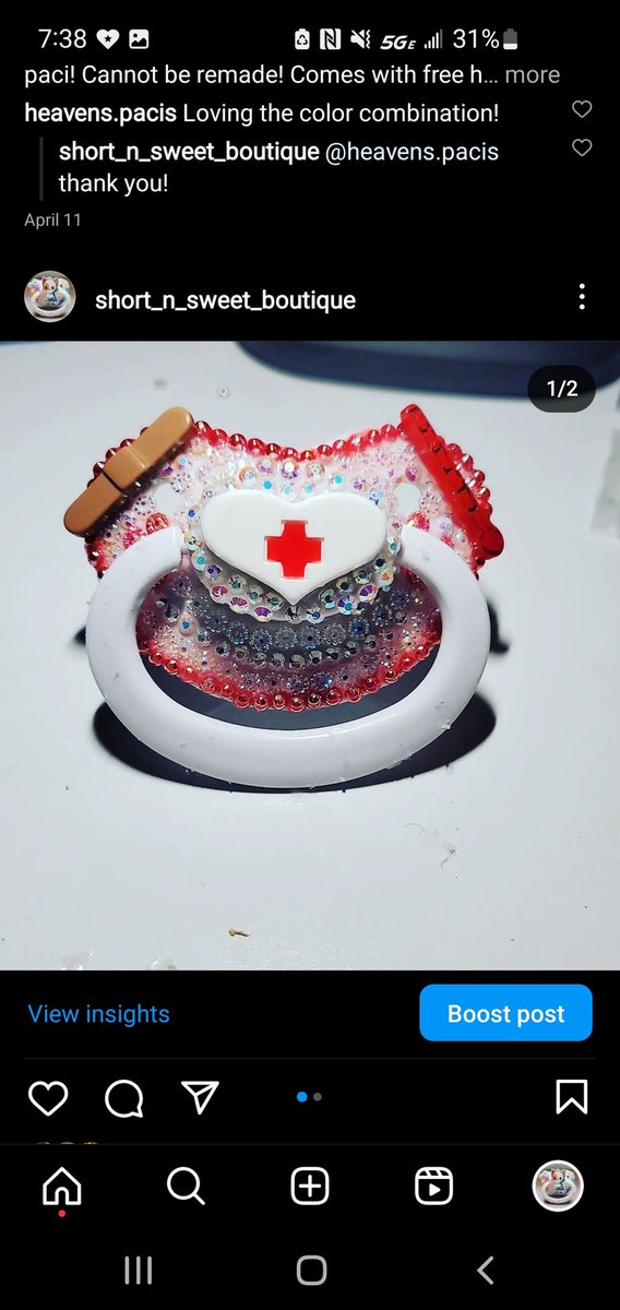 short_boutique's tweet photo. Nurse paci $19 can't be remade. Customizable handle
#custompacifier #paci #adultpacishop #sfwcontent #sfw #babyregression #ageregression #pacishop #adultpacifier #decopacishop #decopacifier #custompaci #sippycup #customsippycups #sale #ShortnSweet #binkie #adultsoother #soother https://t.co/WcNsvHL9Sz
