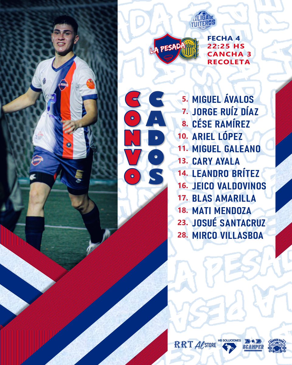 𝙏𝙀𝙉𝙀𝙎 𝙌𝙐𝙀 𝘿𝙀𝙅𝘼𝙍 𝙀𝙇 𝘼𝙇𝙈𝘼 𝙔 𝙀𝙇 𝘾𝙊𝙍𝘼𝙕𝙊𝙉 🎶🫶🏼

⚽️ Fecha 4
🆚 Los Canallas
🗓️ 19/04
🕙 22:25
🏟️ Cancha 3 - Recoleta
📺 <a href="/ligadetuiteros/">Más Liga</a> 

#JuegaLaPesada 🌪️🔵🔴