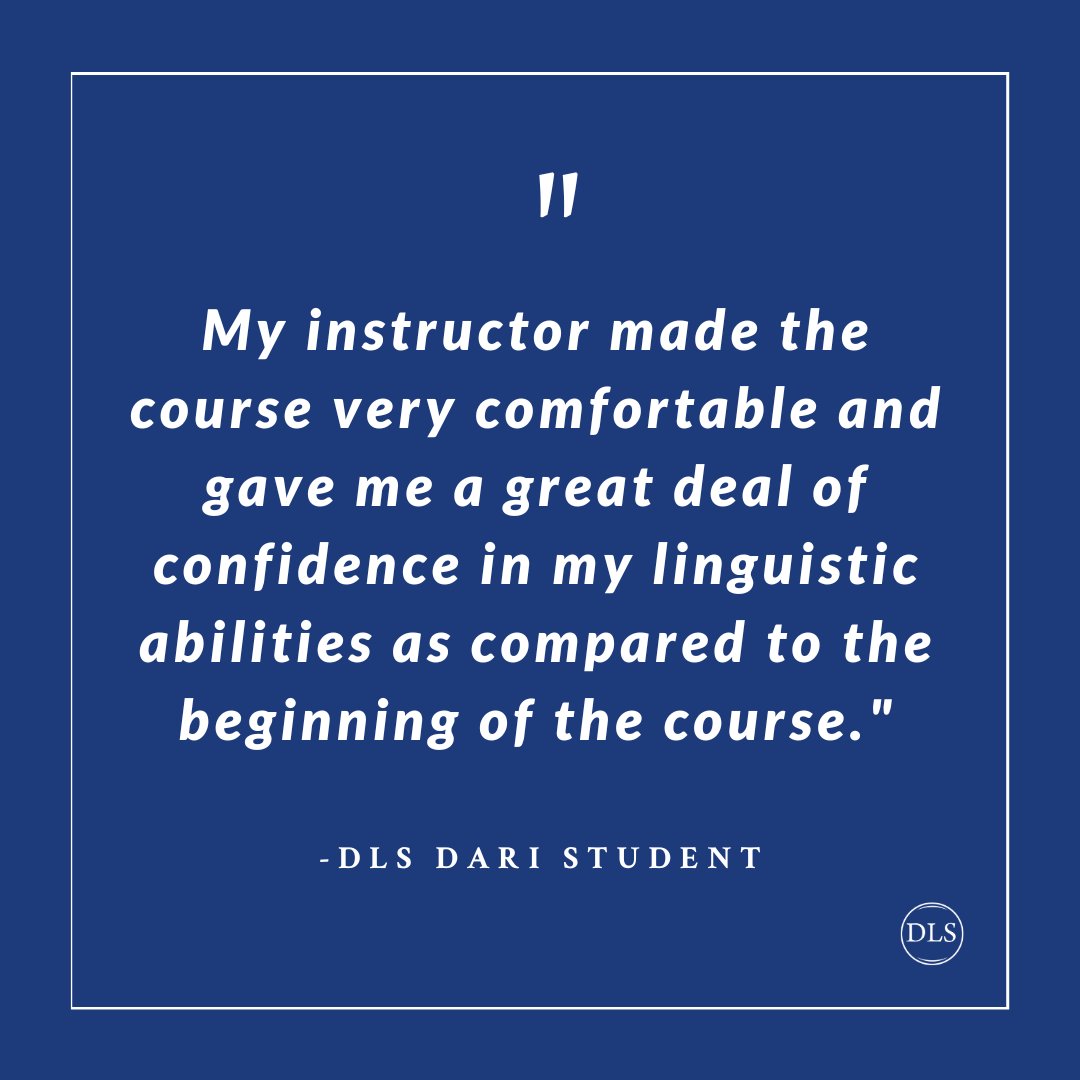 🌟#TestimonialTuesday🌟We love hearing success stories from our students! Today, we're sharing this testimonial from one of our #Dari learners. Visit our website to start your language learning journey: dlsdc.com #LanguageLearning #DLS #LanguageMatters #LearnDari