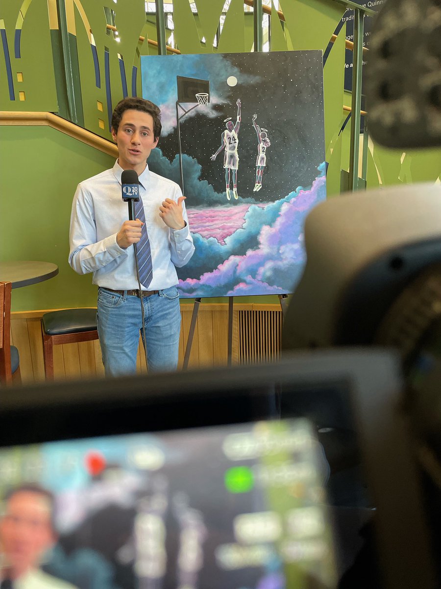 #HappeningNow Olivia “fiyabomb” Nguyen is telling her story as a self made artist and is hosting a Q&amp;A in the piazza at Quinnipiac. Students involved have a chance to win a print of one of her paintings. Tune in to <a href="/Q30News/">Q30 News</a> tomorrow at 9:30 PM to get the full story!