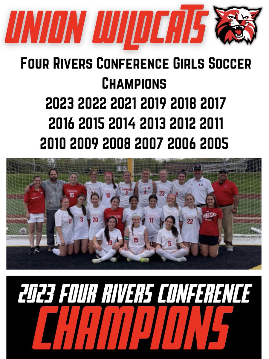 UHSSoccer's tweet photo. Union 6 Sullivan 0 Final! Union wins the Four Rivers Conference Championship in Girls Soccer for the 18th consecutive season! Let’s Go!!!!! #RiseTogether #MOSoccer https://t.co/xGYCV3eIjQ