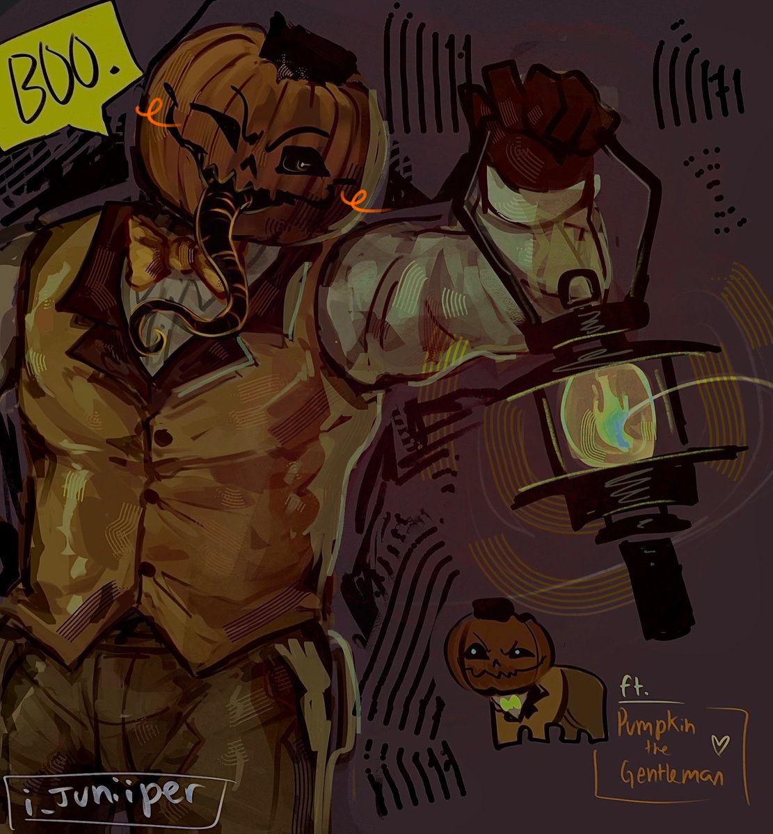i_Juniiper's tweet photo. Did an Art Trade w/ one of my moots! Pumpkin the gentleman yippee #art #artrade #fanart #babygirl #juniiper #procreate #colourtheory https://t.co/QiqEWd9veu