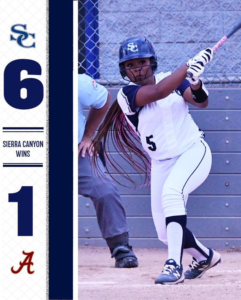 SCSoftballFan's tweet photo. 🥎 FINAL

Sierra Canyon - 6
Alemany - 1

Great bounce back win!

@lawtsondheimer @pollonpreps @Tarek_Fattal @C_Morrissette @scanyonsports @RegJorgensen https://t.co/Zshg0sVHPx