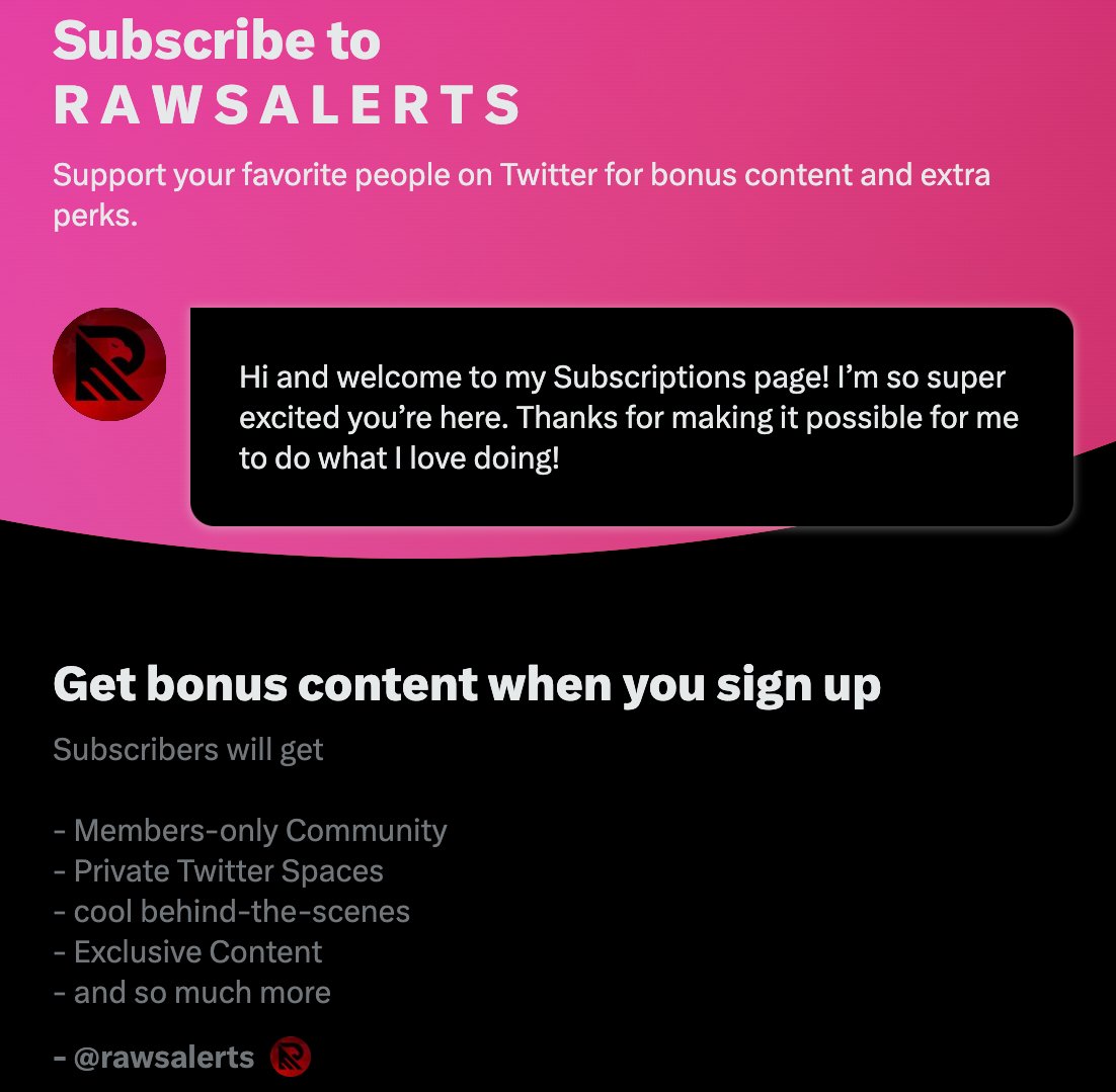 R A W S A L E R T S on Twitter "🚨 BREAKING We are happy to announce