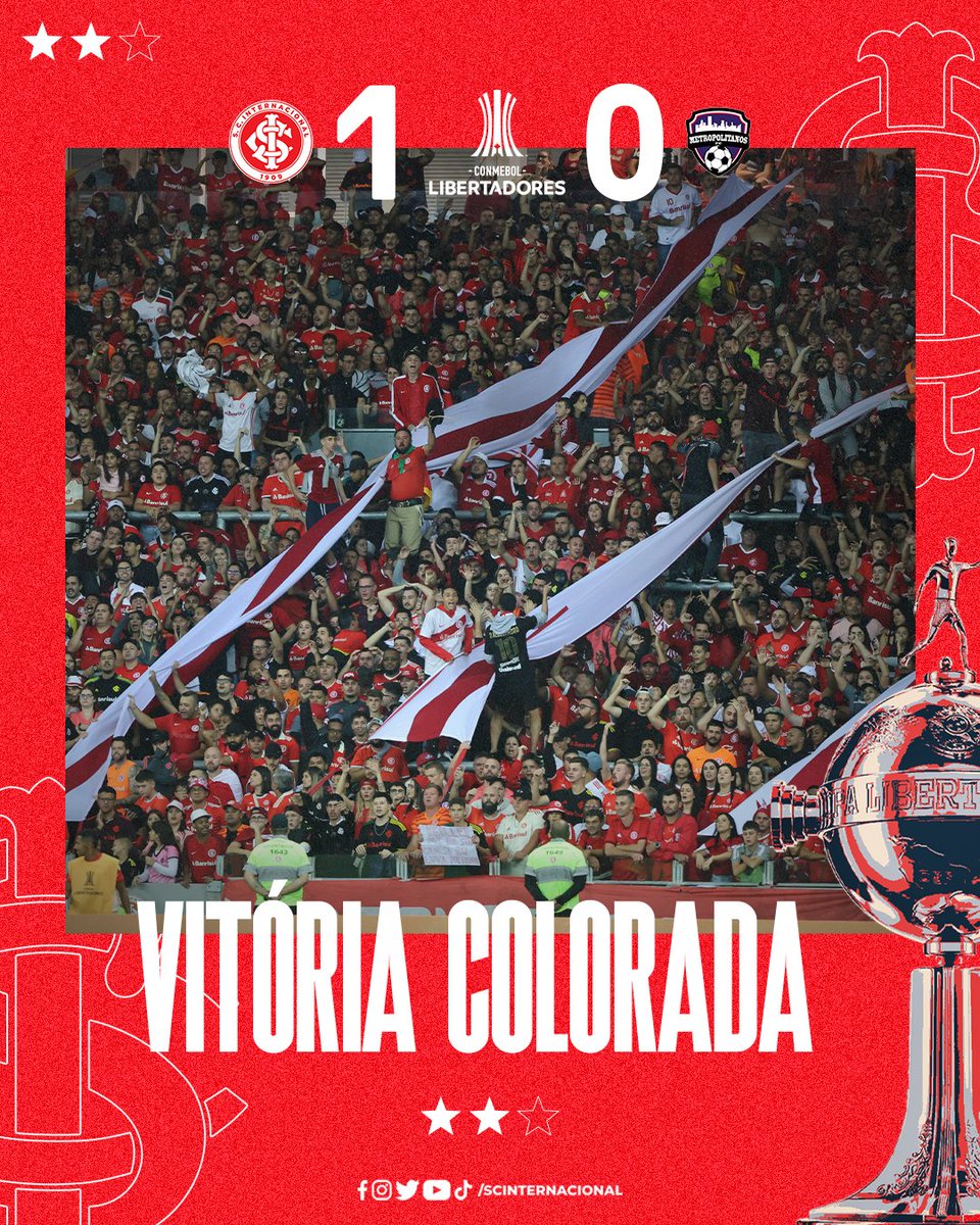 SCInternacional's tweet photo. #INTxMET | 1-0 | 2T | 52' - FIIIIIIIIIIIIIIIM DE JOGO NO BEIRA-RIO! NA RAÇA, COM GOL DE ALEMÃO, INTER VENCE O METROPOLITANOS-VEN EM PARTIDA DA SEGUNDA RODADA DA CONMEBOL LIBERTADORES!

🇦🇹 #LibertaNossaLoucura 

📻 https://t.co/nuW2tV5QVa https://t.co/gHxeDQYSRj