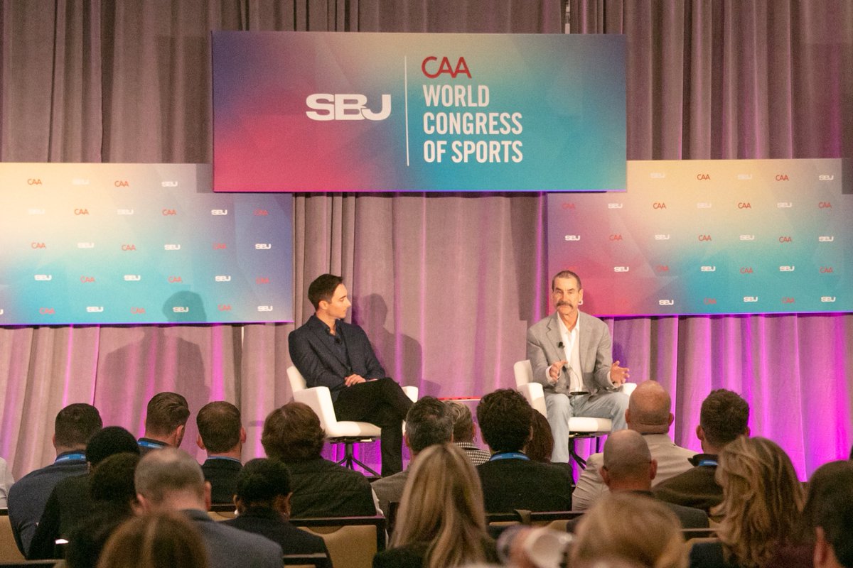 Earlier today, #Padres Chairman, Peter Seidler attended #SBJWCOS and spoke about the fan experience and support at America’s No. 1 Ballpark, <a href="/PetcoPark/">Petco Park</a> 🏟️