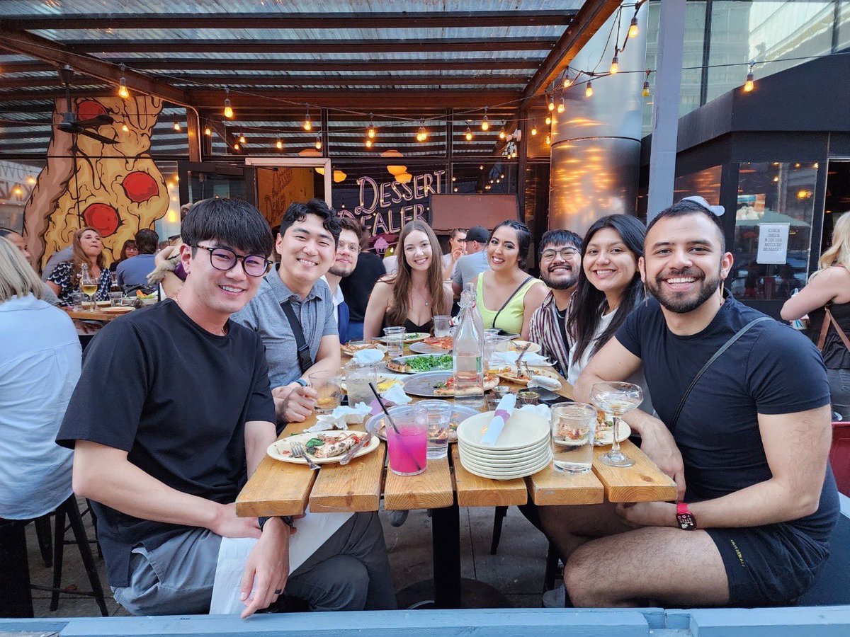 UndocuPsy's tweet photo. We’re back! CUSPP members met in-person for the first time this weekend in Chicago. We had a great time getting to know each other through meals, sight seeing, and a little dancing. Finding joy in community is paramount. We’re glad to have each other 💕 https://t.co/mg6GNOrwc5
