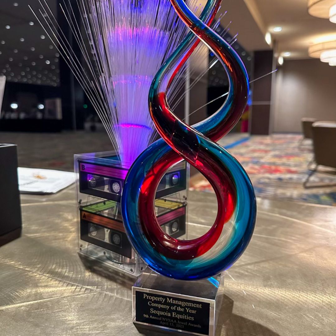 ElevateSequoia's tweet photo. This past weekend, Sequoia won Property Management Company of the Year at the @nvsaa Jewel Awards! And that's not all, our very own Tariq Khan from The Vintage took home Assistant Community Manager of the Year. 🏆 We feel so honored to be recognized. #ElevateToSequoia https://t.co/se4FMSBRiI