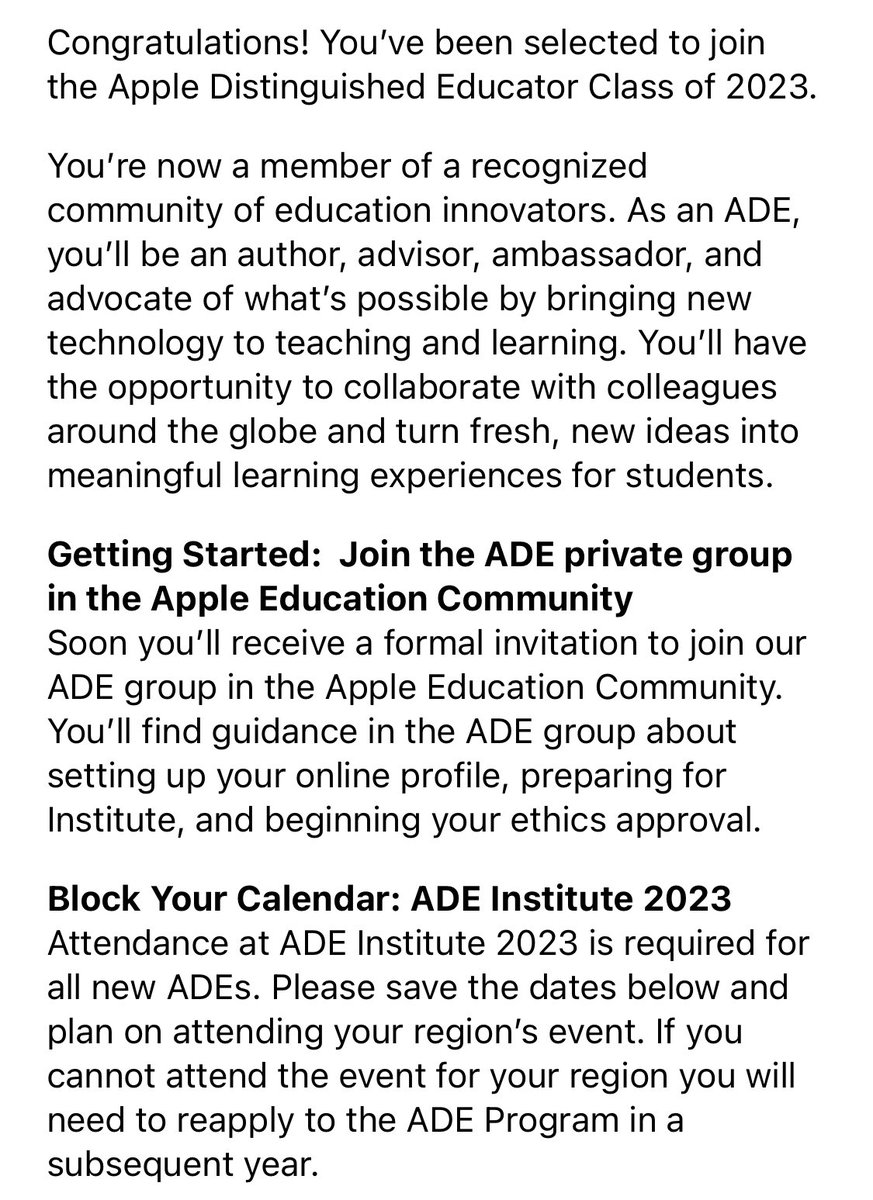 Absolutely stunned and over the moon 🌝 to have been selected to become part of the #ADE2023 @AppleEDU community! Lost for words! @GlasgowRTC @Shawlands_pri