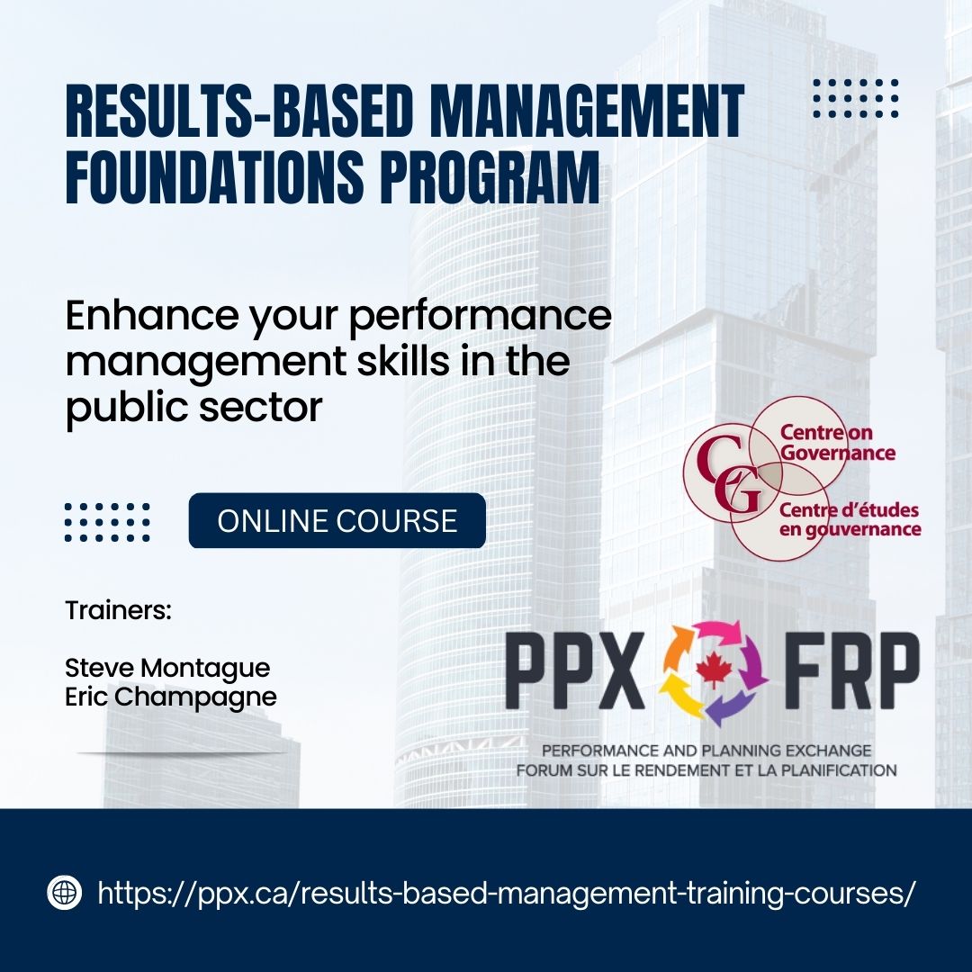 Eric Champagne (@erchampagne) on Twitter photo PPX’S RESULTS-BASED MANAGEMENT FOUNDATIONS TRAINING PROGRAM. Are you looking to enhance your performance management skills in the public sector? Consider this RBM training offered by <a href="/PPX_FRP/">PPX🍁FRP</a> and <a href="/ceg_cog/">uOttawa Centre d'études en gouvernance (CEG-COG)</a> . Our next online course offering starts on May 2. ppx.ca/results-based-… PPX’S RESULTS-BASED MANAGEMENT FOUNDATIONS TRAINING PROGRAM. Are you looking to enhance your performance management skills in the public sector? Consider this RBM training offered by <a href="/PPX_FRP/">PPX🍁FRP</a> and <a href="/ceg_cog/">uOttawa Centre d'études en gouvernance (CEG-COG)</a> . Our next online course offering starts on May 2. ppx.ca/results-based-…