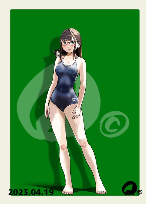 4/19㊌のモカちゃん☁
スク水です
エモく塗れたぞ～～😱 