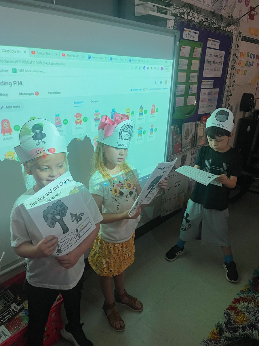 msshingler's tweet photo. As you can tell by the giggles, the prosody was through the roof today during our reader’s theater. #NSE1team #MISDpageturners #BuildingFluency https://t.co/wrysrXufKD