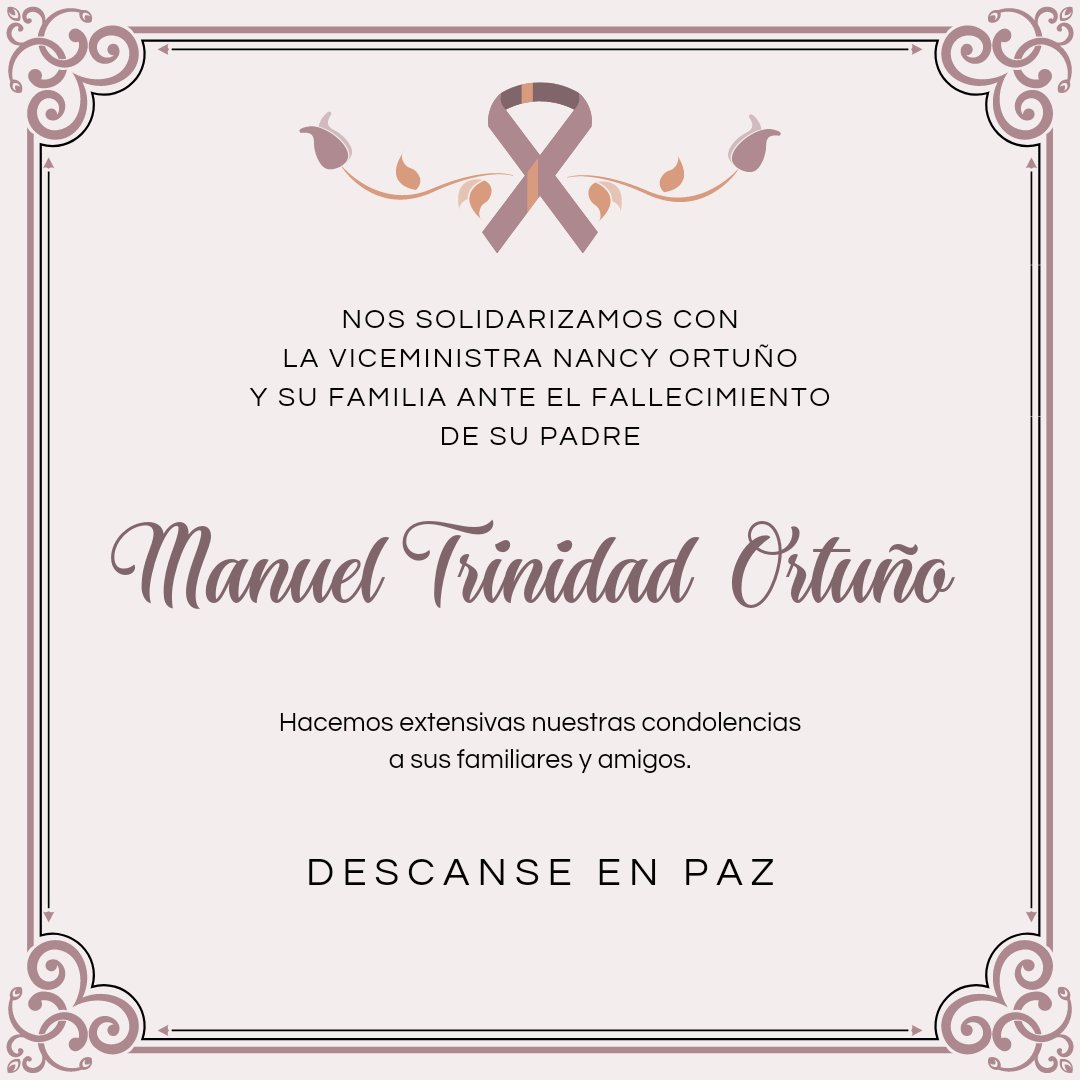 #18Abril 
Nuestra más sinceras condolencias para la Viceministra de Educación Media <a href="/_NancyOrtuno_/">Nancy Ortuño Rojas</a> por el fallecimiento de su padre
Manuel Ortuño 
¡Paz A Su Alma! 
#RevolucionEtica 
<a href="/dcabellor/">Diosdado Cabello R</a> <a href="/PartidoPSUV/">PSUV</a> @MPPEDUCACION <a href="/PsuvAragua_ofic/">PartidoPSUVAragua</a>