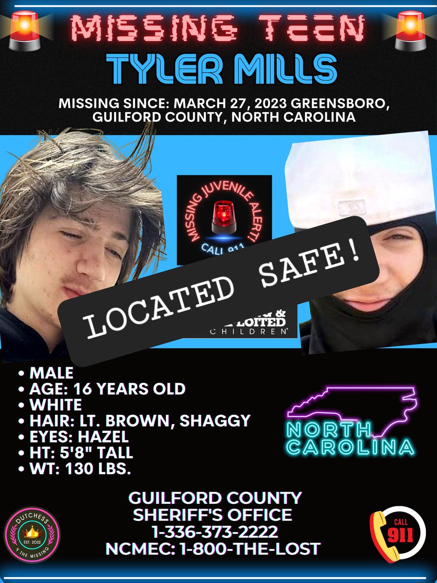 #locatedsafe #share #GuilfordCountyNC #ncmec #TylerMills