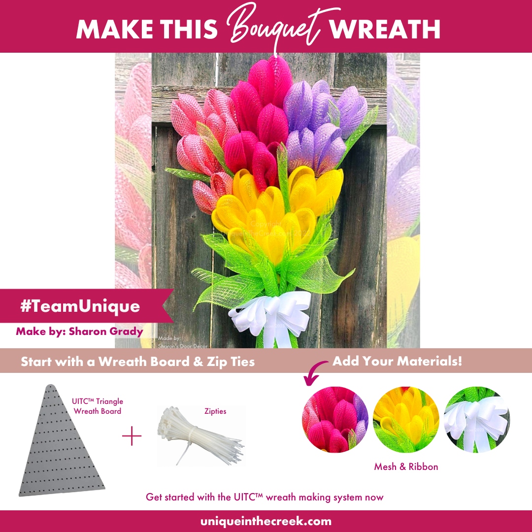 CreekUnique's tweet image. How's this for innovation? Sharon from Sharon's Door Decor made this stunning bouquet wreath using the UITC™ Triangle Board. 💐💐

🎥 #MakeitlikeSharon 👇
youtube.com/watch?v=GRK8BE…

Get started 👇
go.uniqueinthecreek.com/shop 

#springdecorating #wreath #Imadethis #DIY