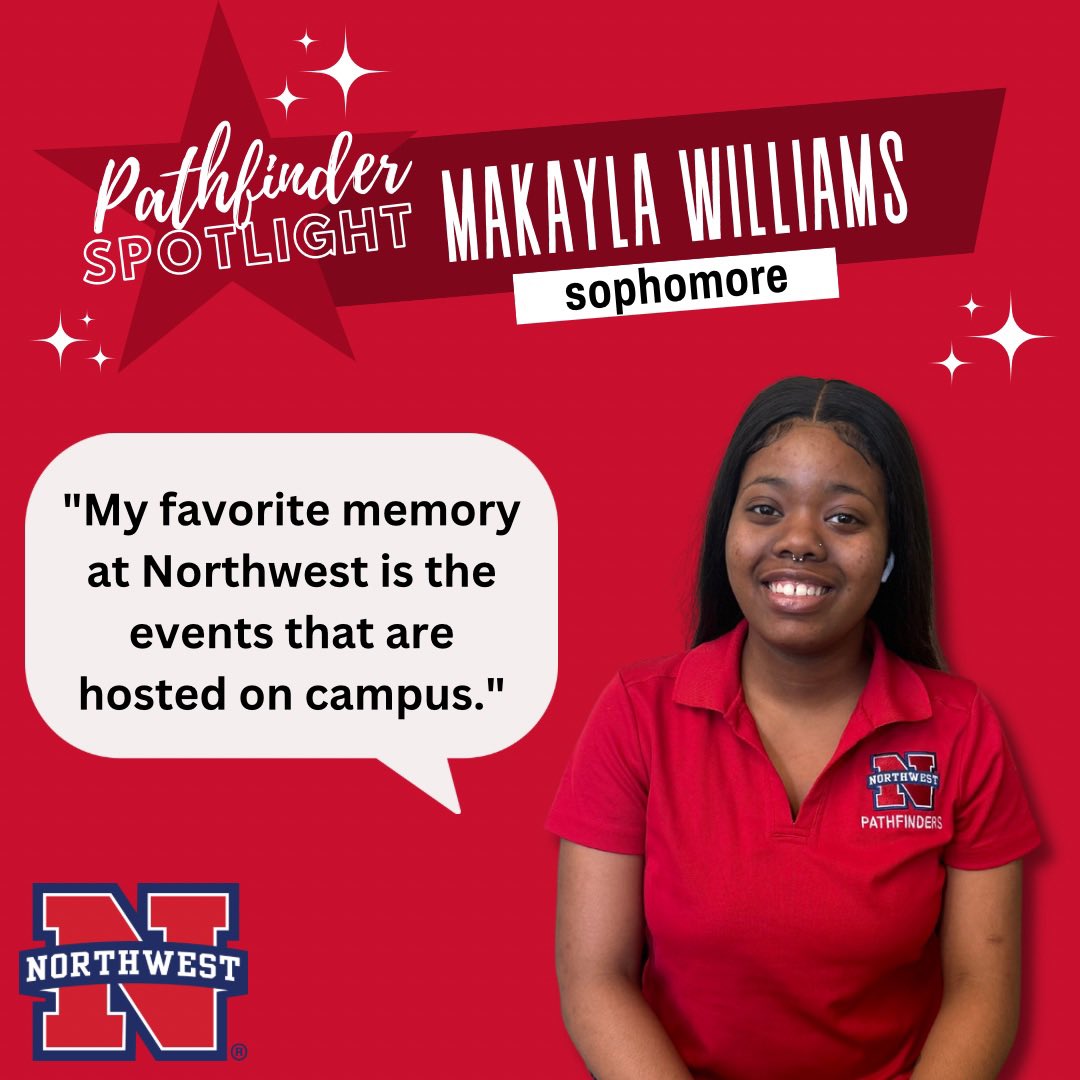 NWCCRecruiting's tweet photo. Pathfinders are student recruiters at Northwest and they help prospective students find their path! 🗺️ Meet our Pathfinder Makayla Williams! Makayla graduates this Spring. If you see her on campus say Hello! 🤠 #CCMonth #GoRangers https://t.co/Hm1dLdXOIq