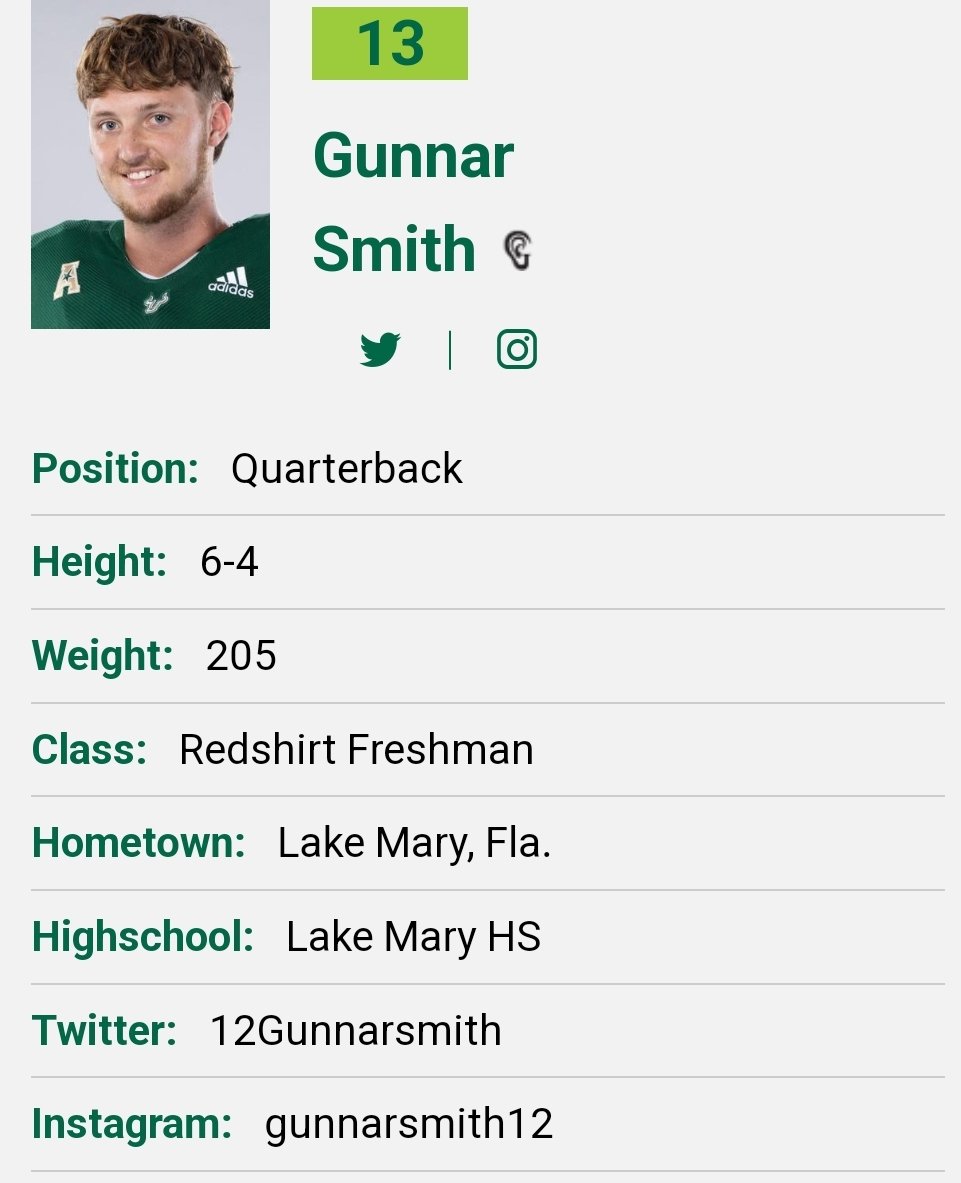 USF QB Gunnar Smith entered the transfer portal; he did not see the field as a true freshman in 2022 @12Gunnarsmith
