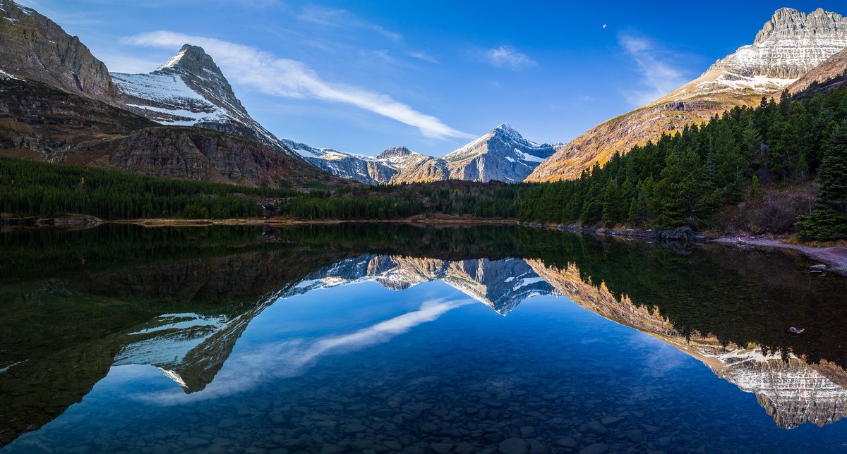 A rare windless day in the park….    #glaciernationalpark #findyourpark #Montana #nationalparks #montanamoment #montanagram #lastbestplace #crownofthecontinent #exploremontana #reflection #bigskycountry #vanishingpoint #landscapephotography #montanalandscape